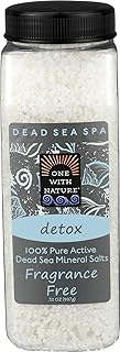 ONE WITH NATURE Bath Salt Detox Fragrance Free, 32 Ounce