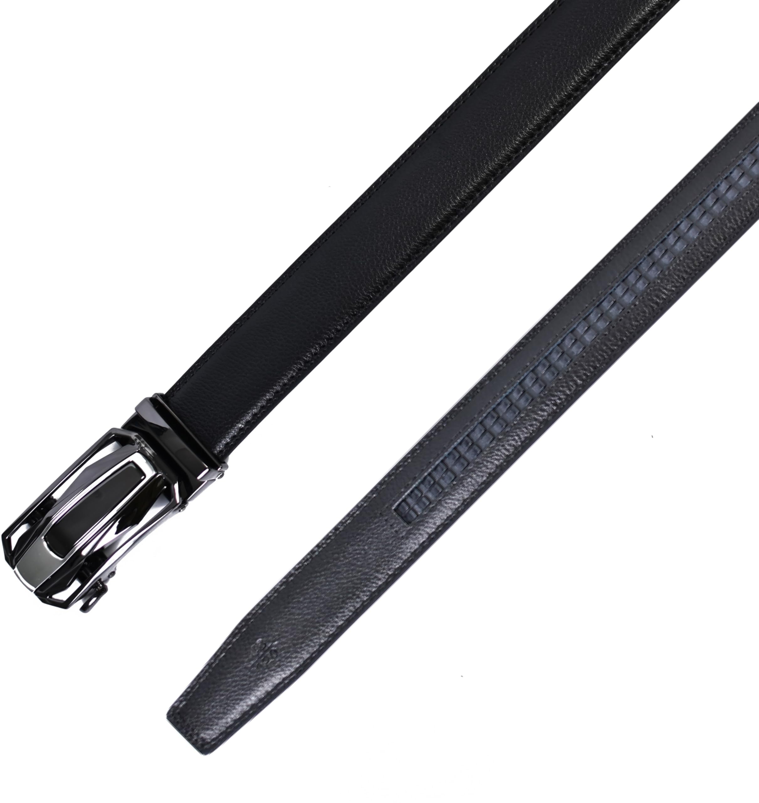 WildHorn Men's Genuine Leather Belt for Men| Premium Auto-Lock Buckle | Adjustable up to 48” | Formal & Casual Wear | Micro-Adjust Fit | Stylish Gift Box Included (NATURAL BLACK) - Image 4 thumbnail