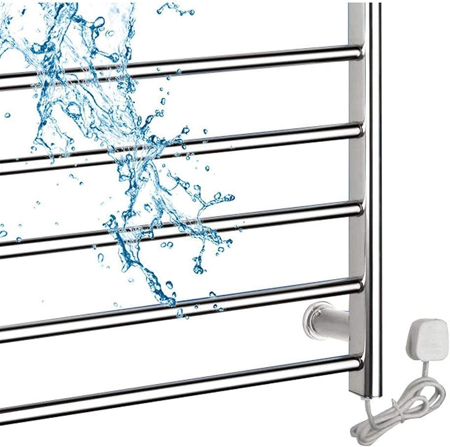Heated Towel Rail Rails Towel Warmer Electric Towel Warmer Rack Heated Towel Rack Wall Mounted 10-Bar Stainless Steel Towel Rack IP56 Waterproof Rapid Heating Towel Warmer