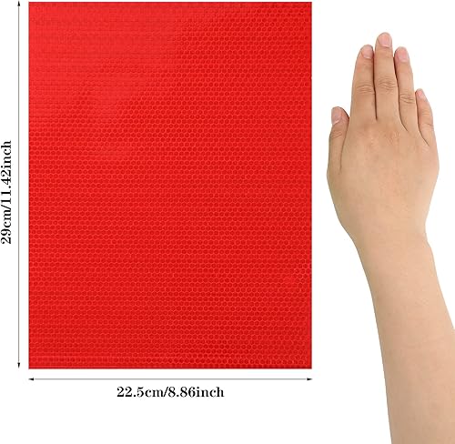 Miniatura 2 de Zonon 7 hojas de 8.86 x 11.42 pulgadas, adhesivos reflectantes flexibles, impermeables, cinta reflectante de advertencia, iluminación nocturna,