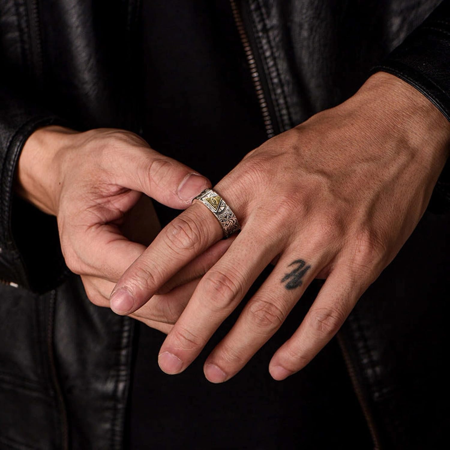 God's Eye Ring – Adjustable for Men, All-Seeing Eye Symbol, Handmade Protection & Spiritual Jewelry