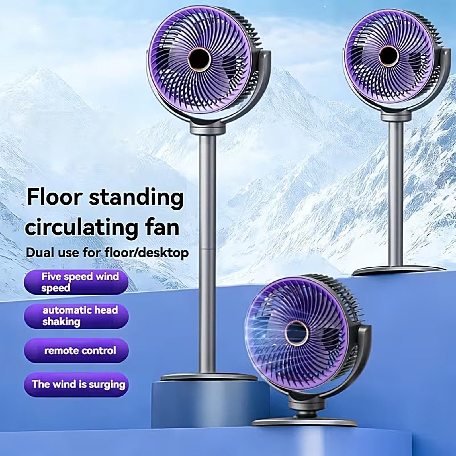 Ventilatore a piantana 5 Velocità, Altezza Regolabile, Raffreddamento | Ventilatore A Circolazione D'Aria Rinfrescante Per Proprietari, Ufficio, Camera Da , Studio, Camper