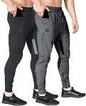 BROKIG Pantalon de gymnastique, coupe cassale Slim fit Tapered Workout Training Sweatpants avec poche zippée