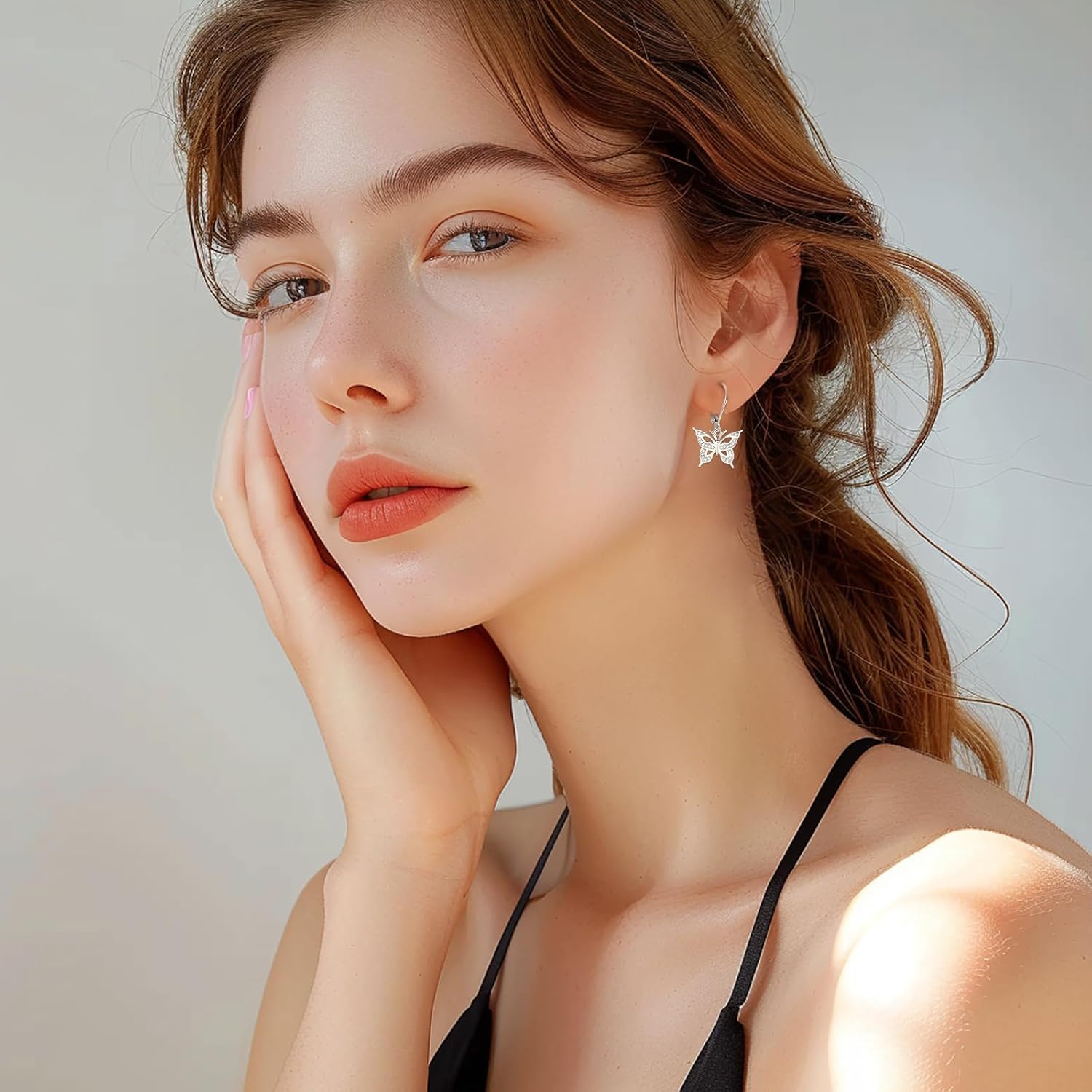 Black Cat/Turtle/Moonstone//Turquoise/Flower/Tree of Life Earrings Sterling Silver Cute Animal Leverback Dangle Earrings Jewelry Gifts - Image 6