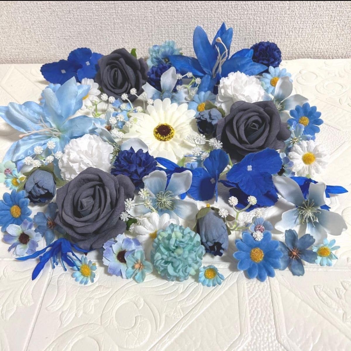 NO1023-03 造花 花材 パーツ 素材 アーティフィシャルフラワー 材料 小さい花 青い造花