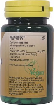 Health Plus Vitamin D3 400iu (10µg) : Vitamin D Supplement - 90 Tablets, in a planet-friendly 99% recycled pot