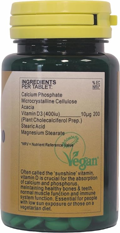 Health Plus Vitamin D3 400iu (10µg) : Vitamin D Supplement - 90 Tablets, in a planet-friendly 99% recycled pot