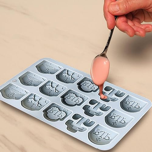 Miniatura 4 de Molde de lápida de Halloween, molde de silicona RIP para chocolate, moldes de silicona antiadherentes para Halloween, herramienta de hornear para