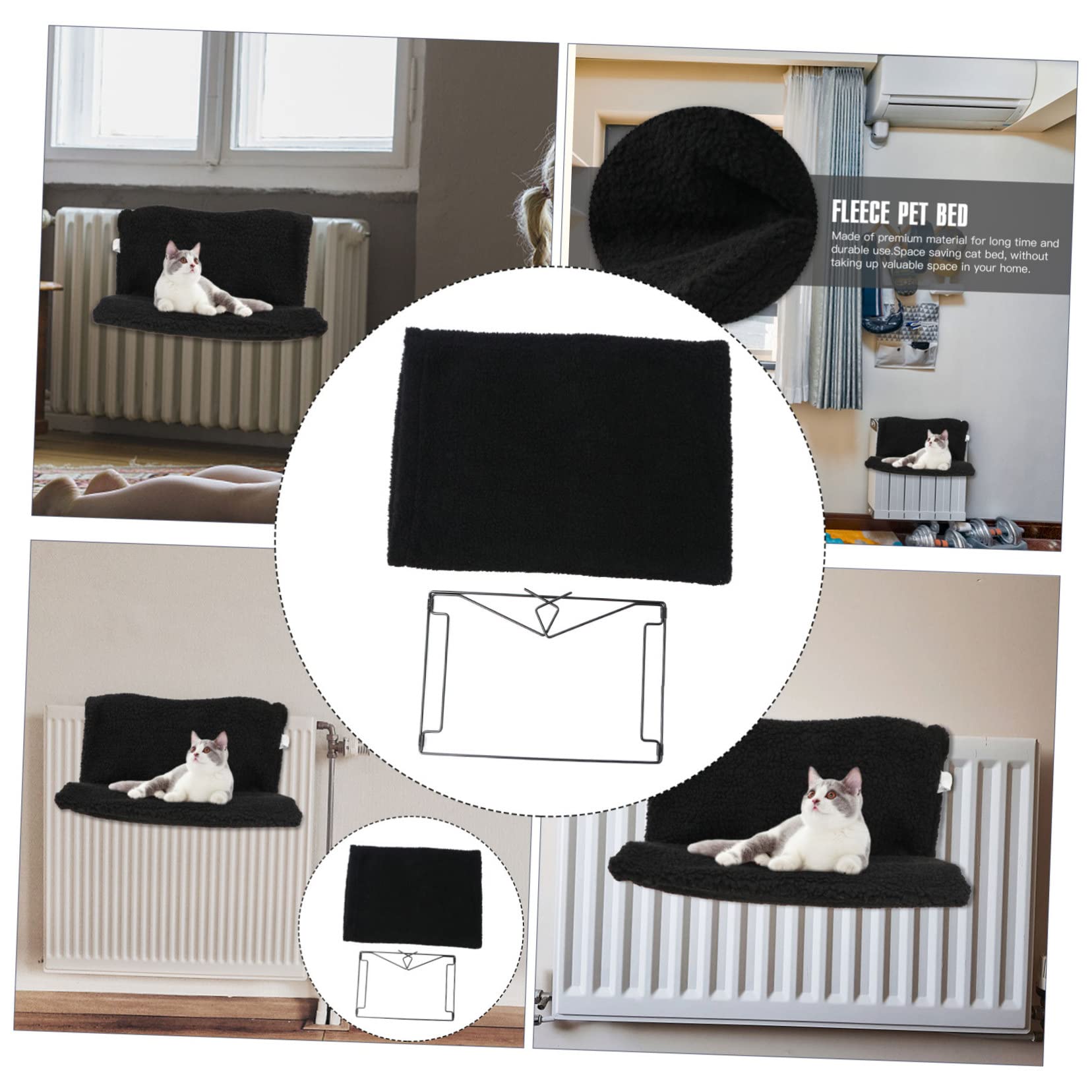 SUPVOX Hamac pour Chat Suspendu Cadre Métallique, Noir, PP