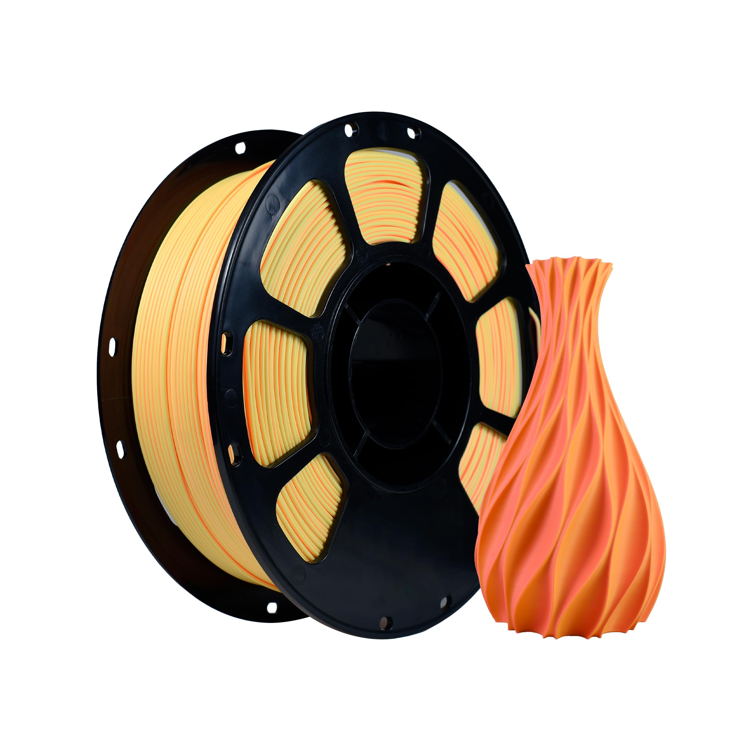 iBOSS Dual Color Matte PLA Plus 3D Printer Filament 1.75mm 2 in 1 Coextrusion 1KG Spool (2.2lbs) PLA+ Filament with Smooth Matte Finish for FDM 3D Printers-Rose Red Orange