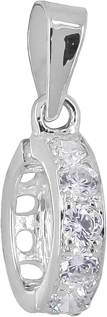 egemmall 1PC Sterling Silver CZ Pendant Bail Enhancer Push Clasp Connector