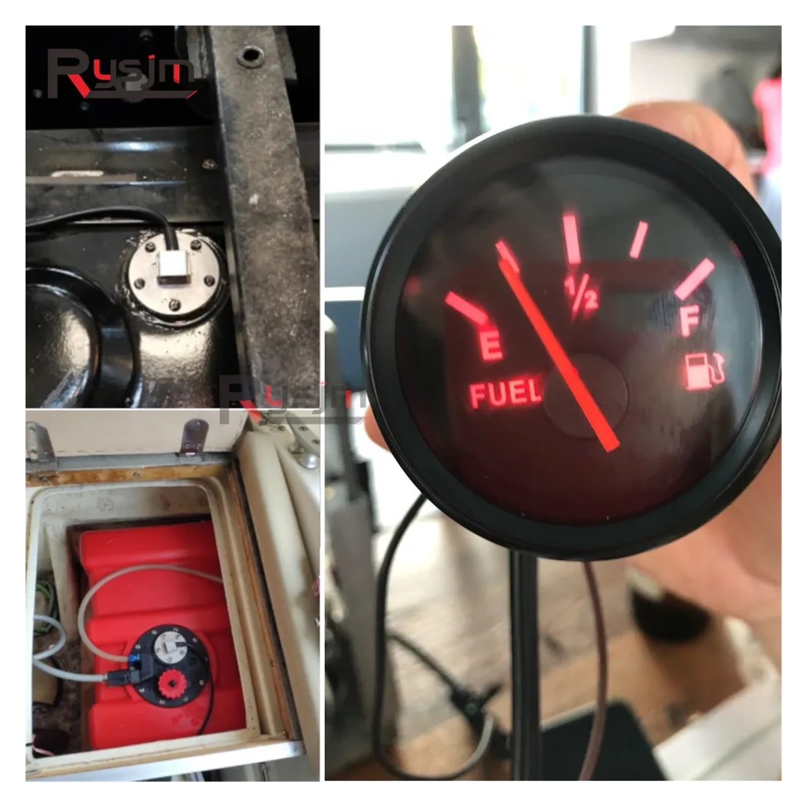 Sensor de nivel de combustible de 0-190ohm, medidor de combustible Digital marino de 125/200/225/250/500mm con Sensor apto for coche, barco, yate, unidad emisora ​​de combustible(225mm and BS gauge)