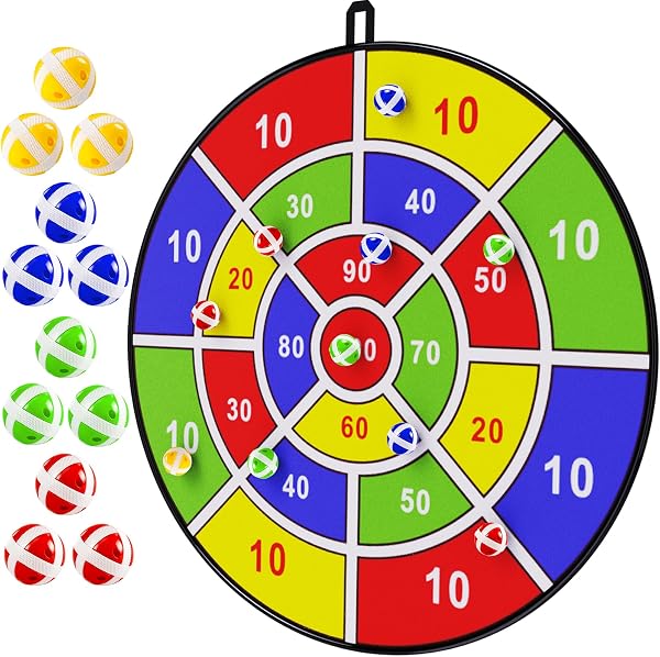 BooTaa 29 Large Dart Board for Kids, Kids Dart Board with Sticky Balls, Boys Toys, Indoor/Sport Outdoor Fun Party Play G