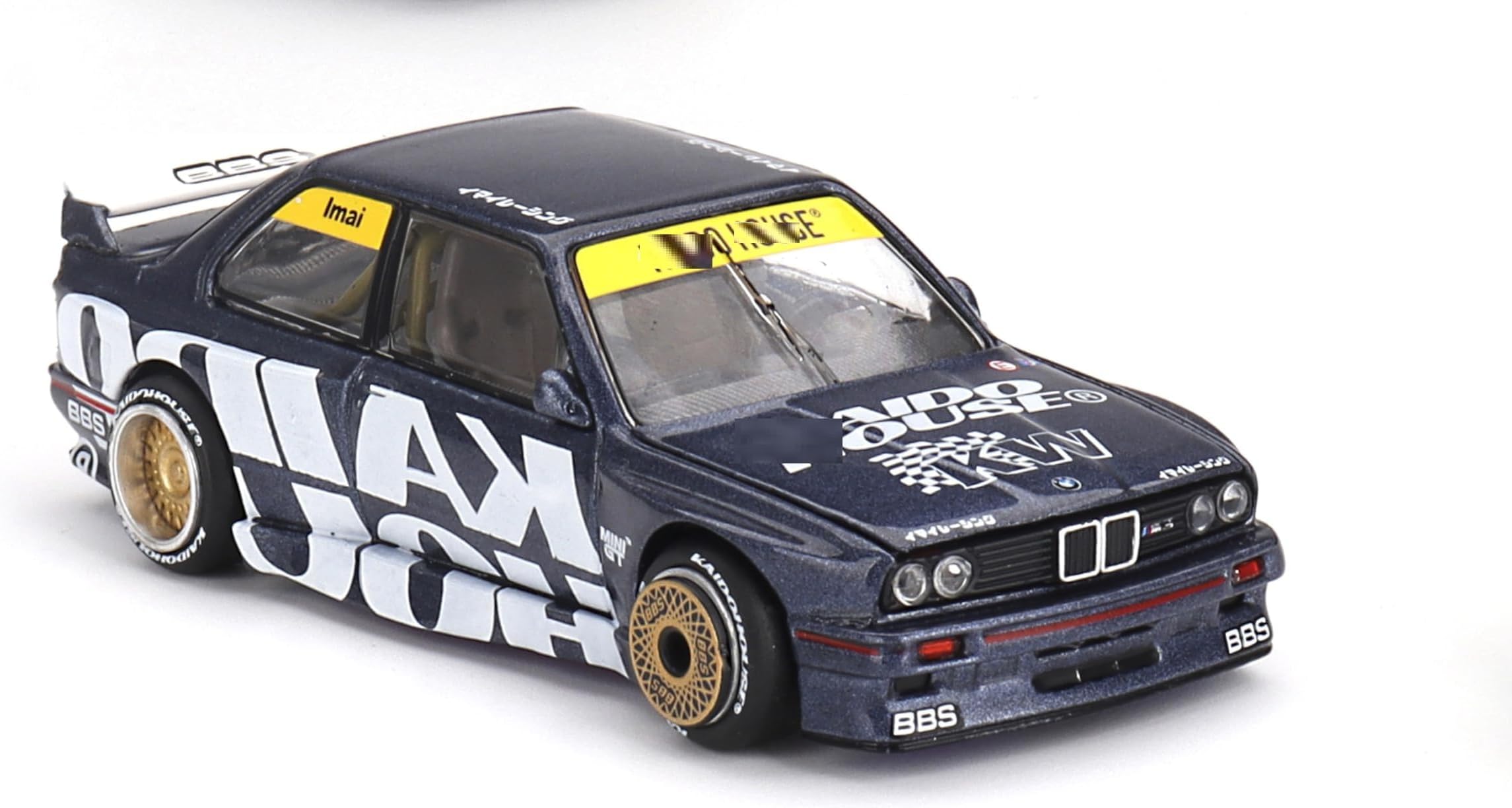 Diecast Model Car Compatible with Kaido House x Mini GT 1:64 BMW M3 (E30) Kaido Works V1 Dark Blue Limited Edition KHMG154