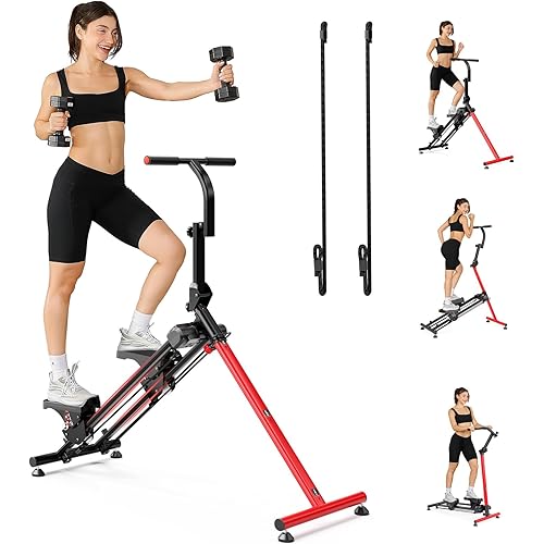 YOLEO Adjustable Resistance Stair Steppers for Exercise at Home, Folding Cardio Stairmaster with 3 Workout Modes & Oversized Pedal,90% Pre-Assembled Stair Climber with Handlebar for Full Body Workout