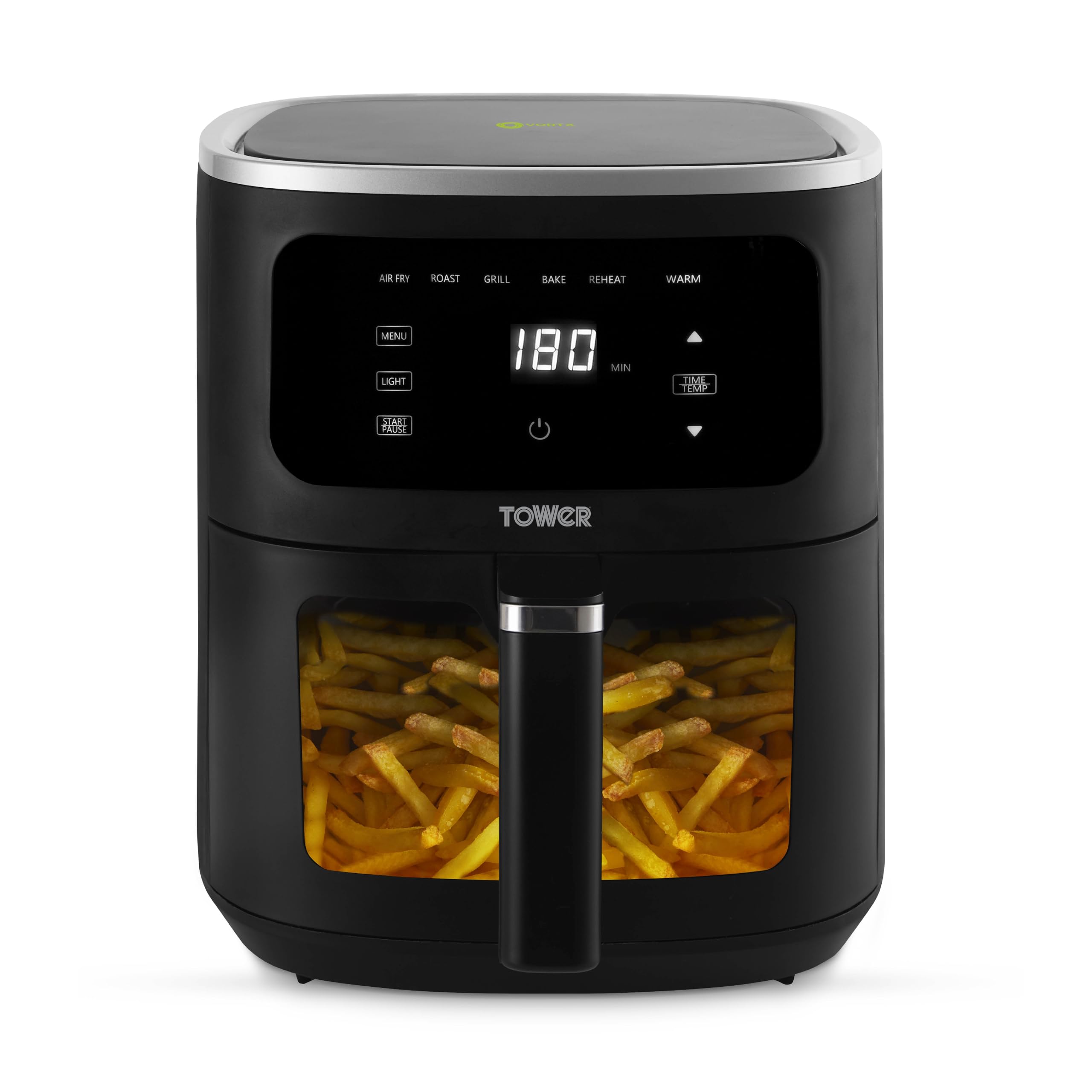 TOWER Vortex Vision Friteuse Met Twee Luchtkorven, Digitale Bediening En 10 Voorkeurszenders Met Een  57476902