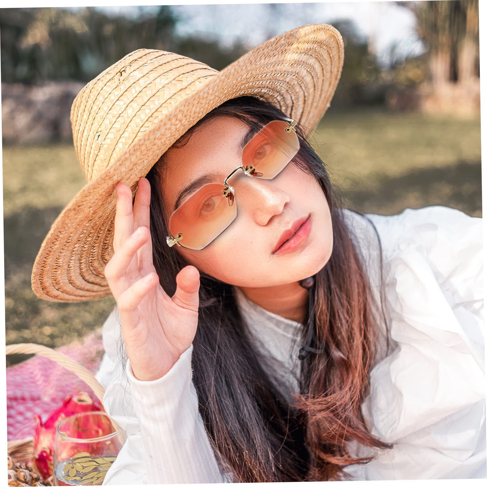 SOIMISS 8 Pièces Des Lunettes De Soleil Lunettes Sans Monture Pour Hommes Lunettes De Soleil Pour Hommes Rétro Homme Homme Rétro Lunettes Pc