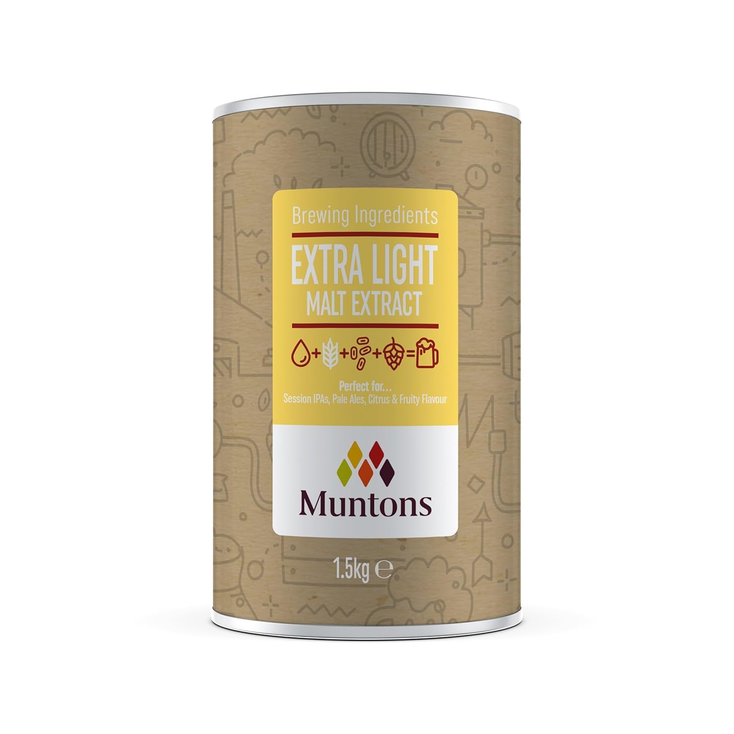 Muntons Brewing Ingredients - Malt Extract Extra Light - Elevate Your Brewing with Crisp Flavours (1.5 kg | 3.3 lb)