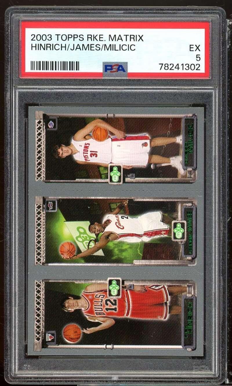 Lebron James Rookie Card 2003-04 Topps Rookie Matrix #111 PSA 5 - Basketball Slabbed Rookie Cards