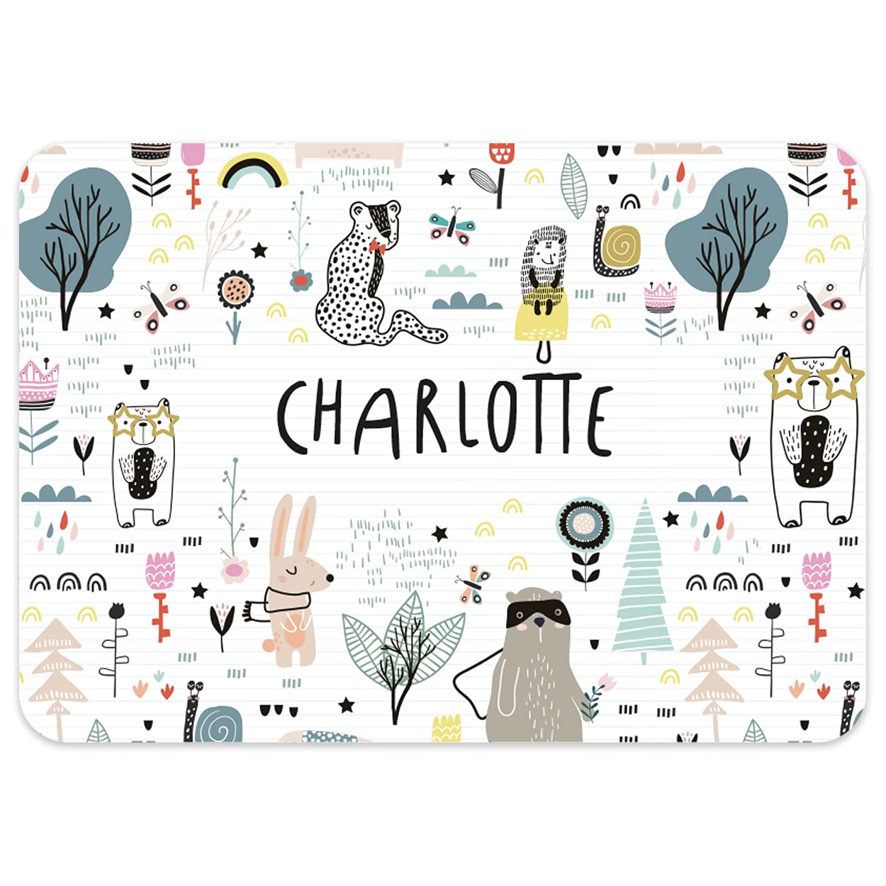 Paper Themes Abstract Animals Personalised Placemat For Kids (Abstract Animals)