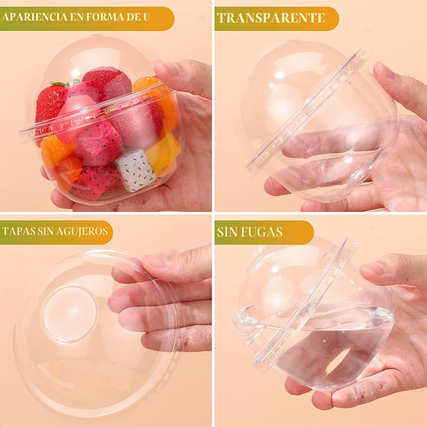 MIVIDE 100 vasos de postre con tapa, 250 ml/9oz vasos de postre de plástico, tazas de postre con tapa para mousse, pudín, helado, fiesta de postre, bodas