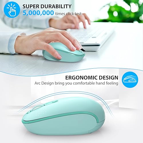 Miniatura 4 de Trueque Mouse inalámbrico, mouse portátil silencioso de 2.4 GHz con receptor USB, mouse de viaje ergonómico inalámbrico, ratones ópticos móviles
