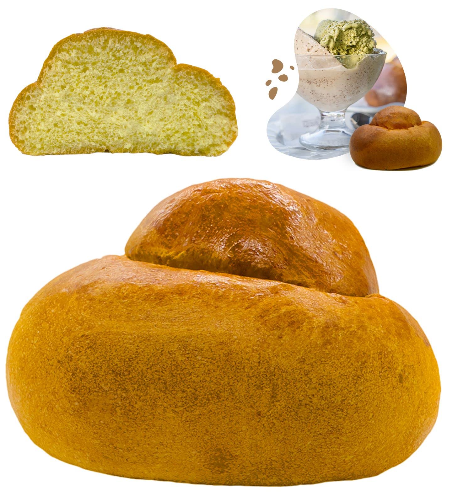 BRICIOLIAMO...30 Brioches Artigianali fresche per Gelaterie e Bar - Col tuppo/senza tuppo IMBUSTATE SINGOLARMENTE - Prodotte in Sicilia. (COL TUPPO, 30)