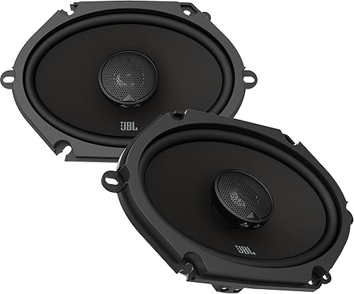 JBL Sistema de altavoces de audio para automóvil de ajuste personalizado de 6 x 8 pulgadas, sin parrilla, negro (renovado)