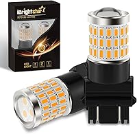 iBrightstar 3157 Amber LED Turn Signal Bulbs - Super Bright 54SMD Chips, Plug & Play Blinker Lights, 2 Pack