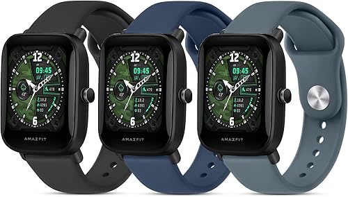Amzpas Bandas de silicona para Amazfit Bip 3 Pro Bip 3 Bip U Pro Bip U Bip SBip Lite Bip S Lite Amazfit GTR 1654in 0787in 3 unidades de pulsera de
