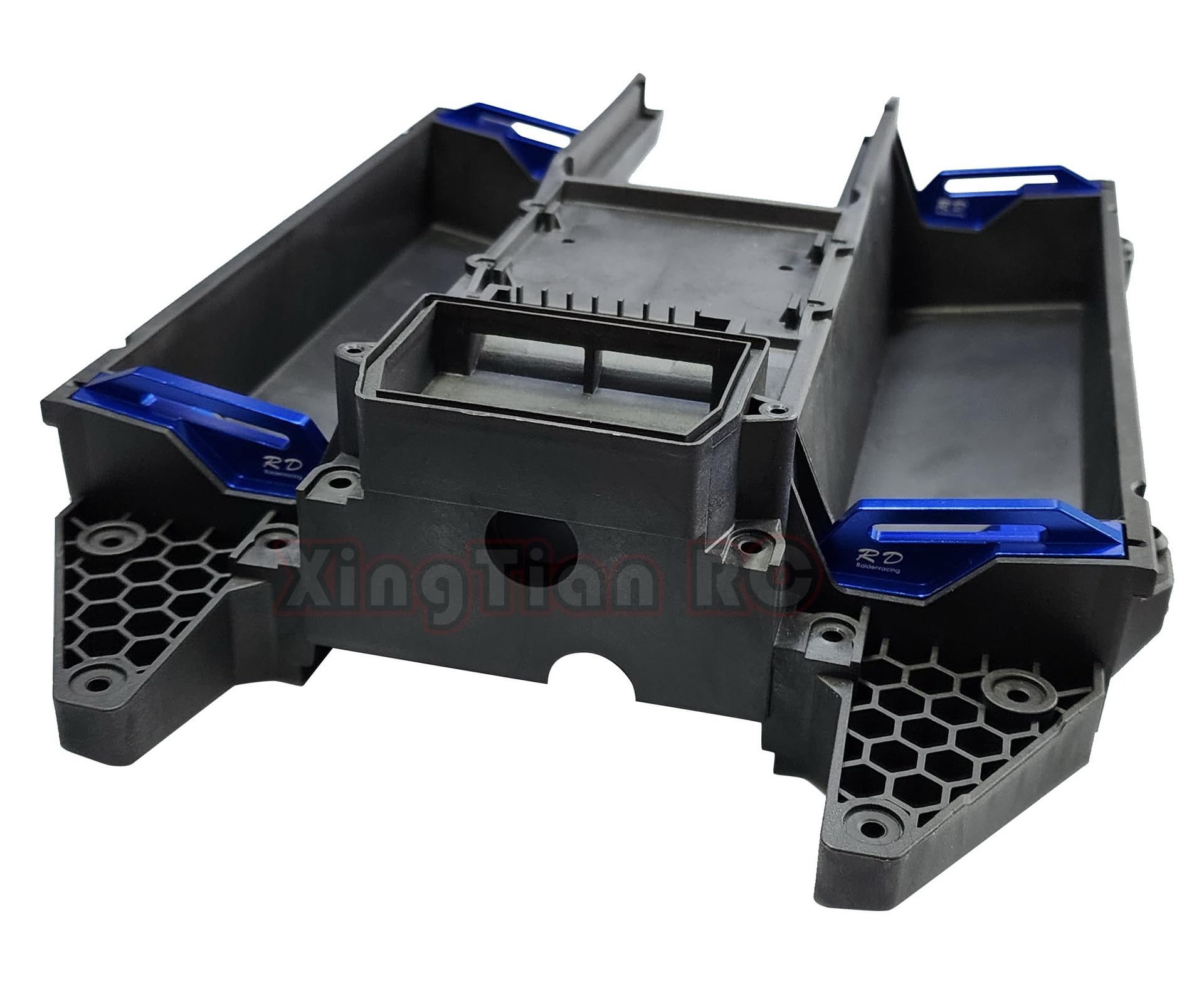 Aluminium Alloy Tall Battery Holder Mount For Traxxas 1/6 XRT RC Truck – Blue (Hardware Included)