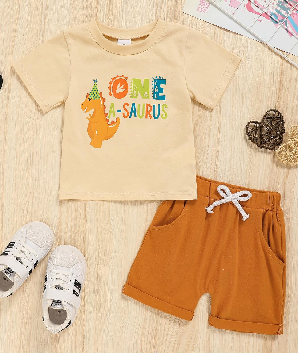 1st Birthday Outfit Boy One Year Old Short Sleeve T-Shirt & Shorts Cotton Summer Clothing Set