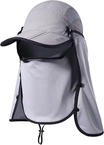 GADIEMKENSD Fishing Cap with Neck Flap UPF 50+ Sun Protection Windproof Removable Design