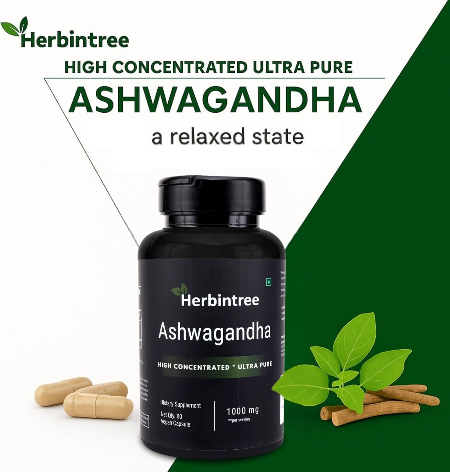 Ashwagandha 1000mg Capsules – High Potency Withania Somnifera Extract | Vegan, Non-GMO, Gluten-Free | Traditional Ayurvedic Herb for Daily Wellness – 60 Veg Capsules - Image 5