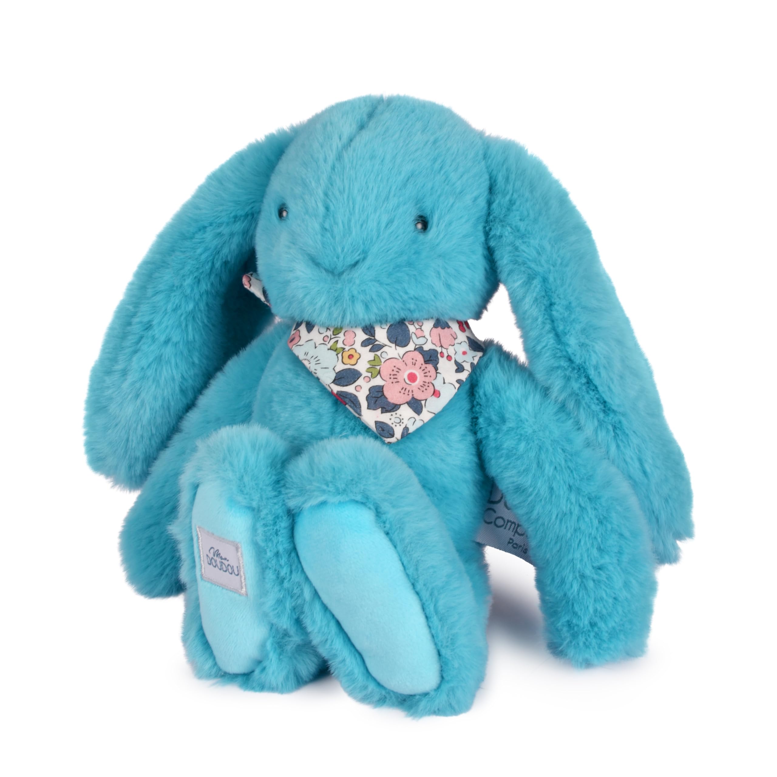Doudou et Compagnie Fleurette Rabbit - Turquoise 25 cm