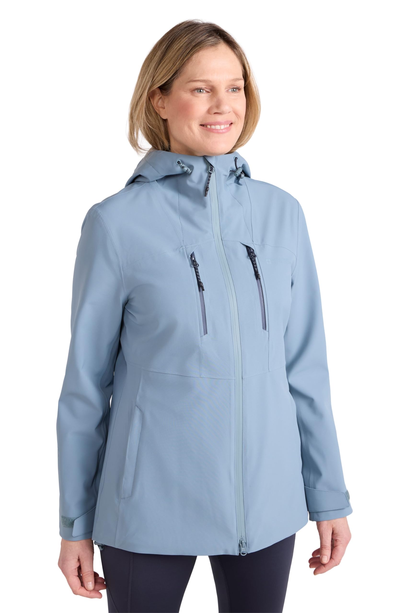 Mountain Warehouse Women's Pale Green Breeze Waterproof Jacket - Lightweight Coat With Adjustable Hood & Lots Of Pockets - Spring Summer Wet Weather, Outdoors & Walking 8