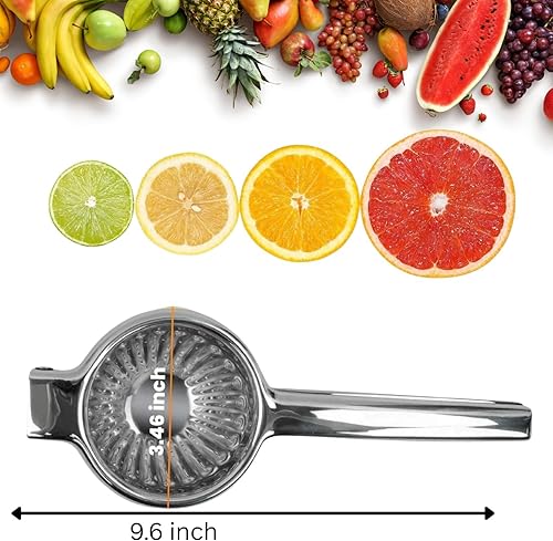 Miniatura 5 de Lemon Squeezer XL  Heavy Duty Stainless Steel Citrus Press Manual Juicer for Lemon, Lime & Orange  Large 3.46 Bowl Handheld Juicer with Non-Slip