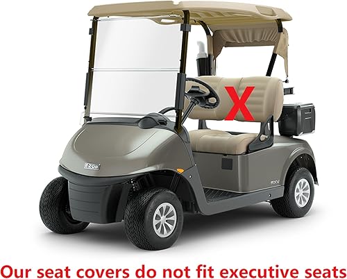 Miniatura 7 de Huskey Parts Company 4 fundas de asiento de carrito de golf gris carbón con costuras de diamante para EZGO TXT 1994-2013, vinilo de grado marino,