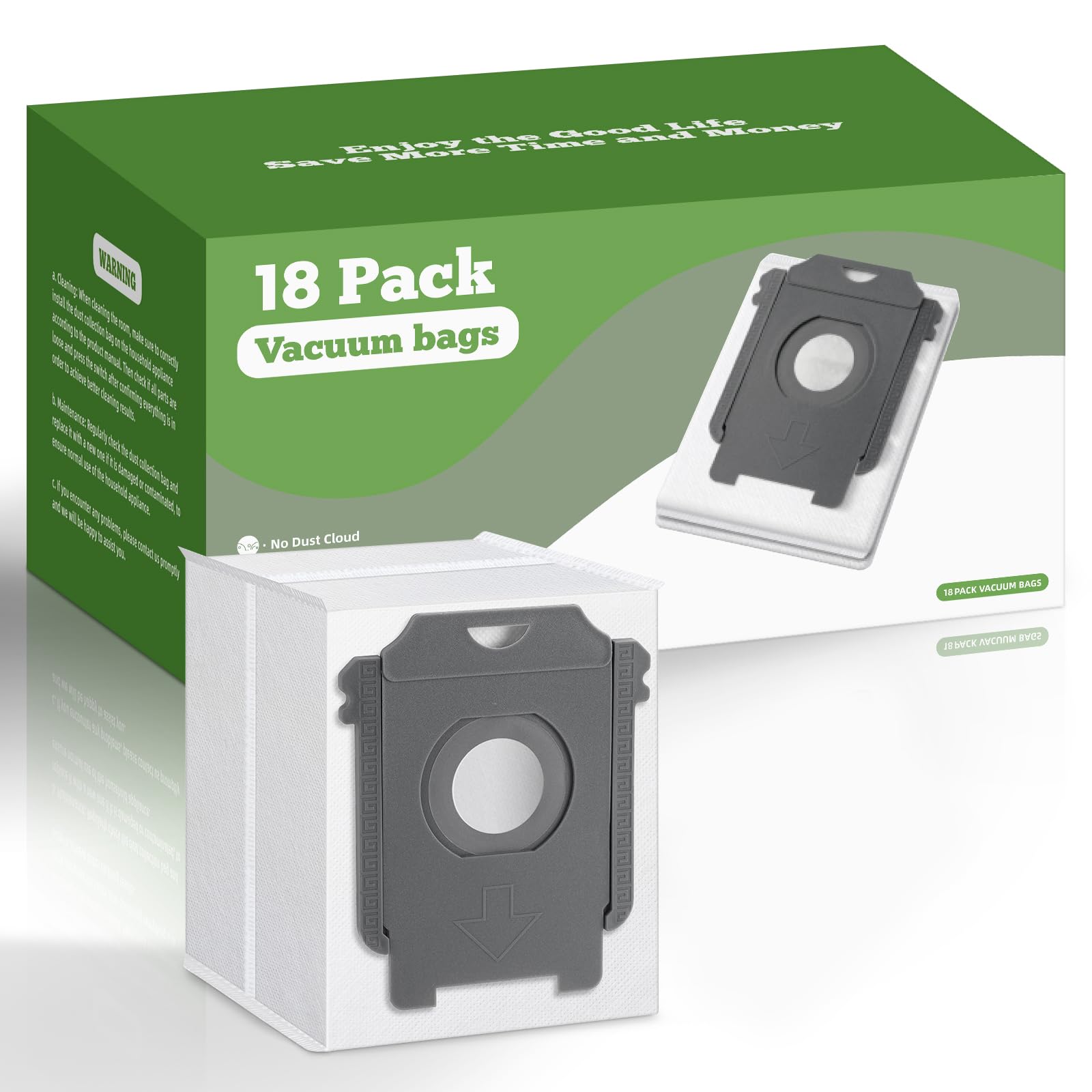 VBN 18 Pack Replacement Vacuum Bags for iRobot Roomba I & S & J Series - HEPA Filtered, Lightweight Design