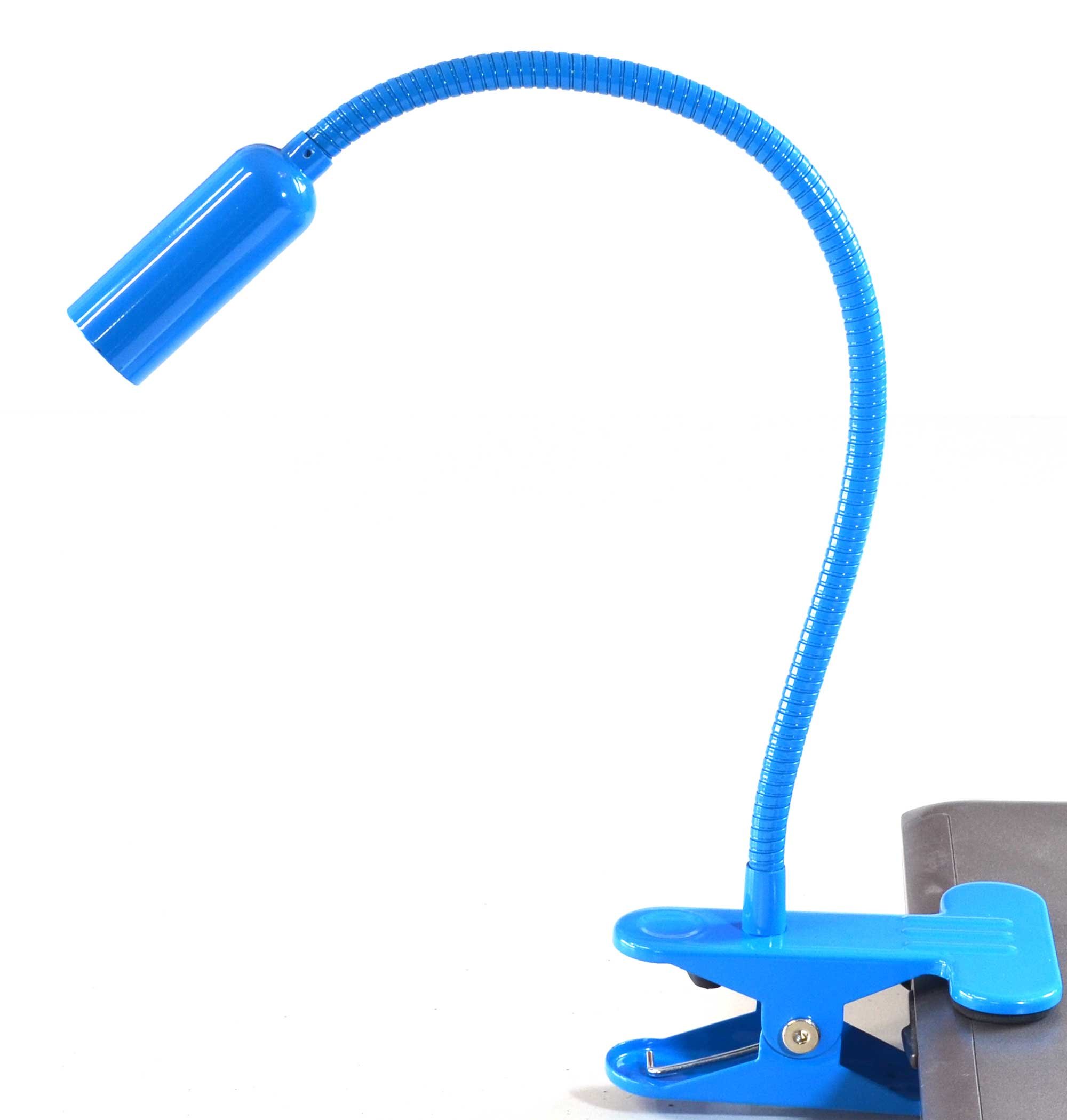 Easy Home Blue Swan Neck Flexible Daylight LED Spot Clamp Clip Lamp Mains Powered