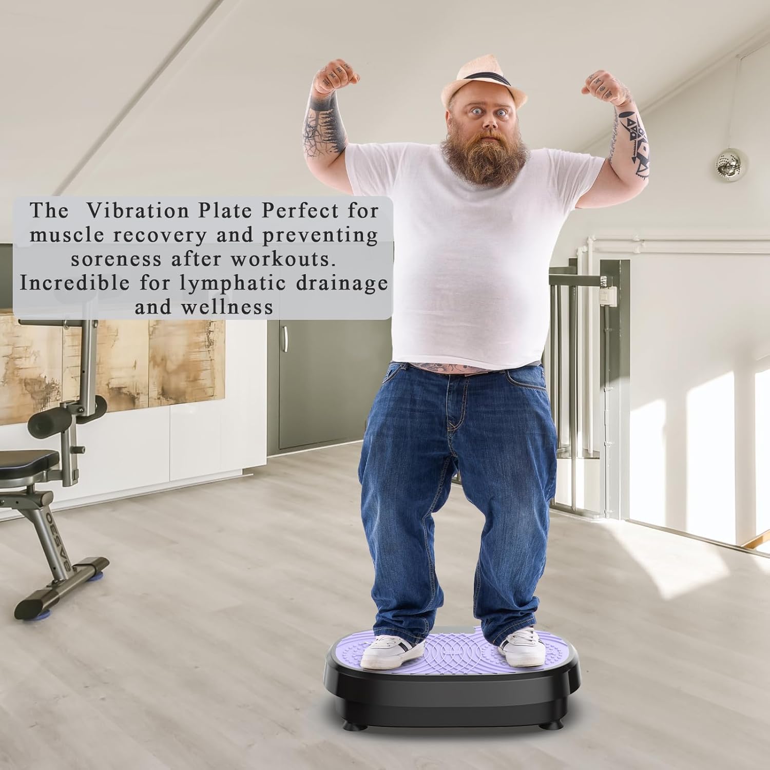 Mini Vibration Plate Machine - Quiet Whole Body Vibration Platform for Home Use, 330LBS Capacity, Portable for Travel, Lymphatic Drainage, Fat Burn & Muscle Recovery,Purple