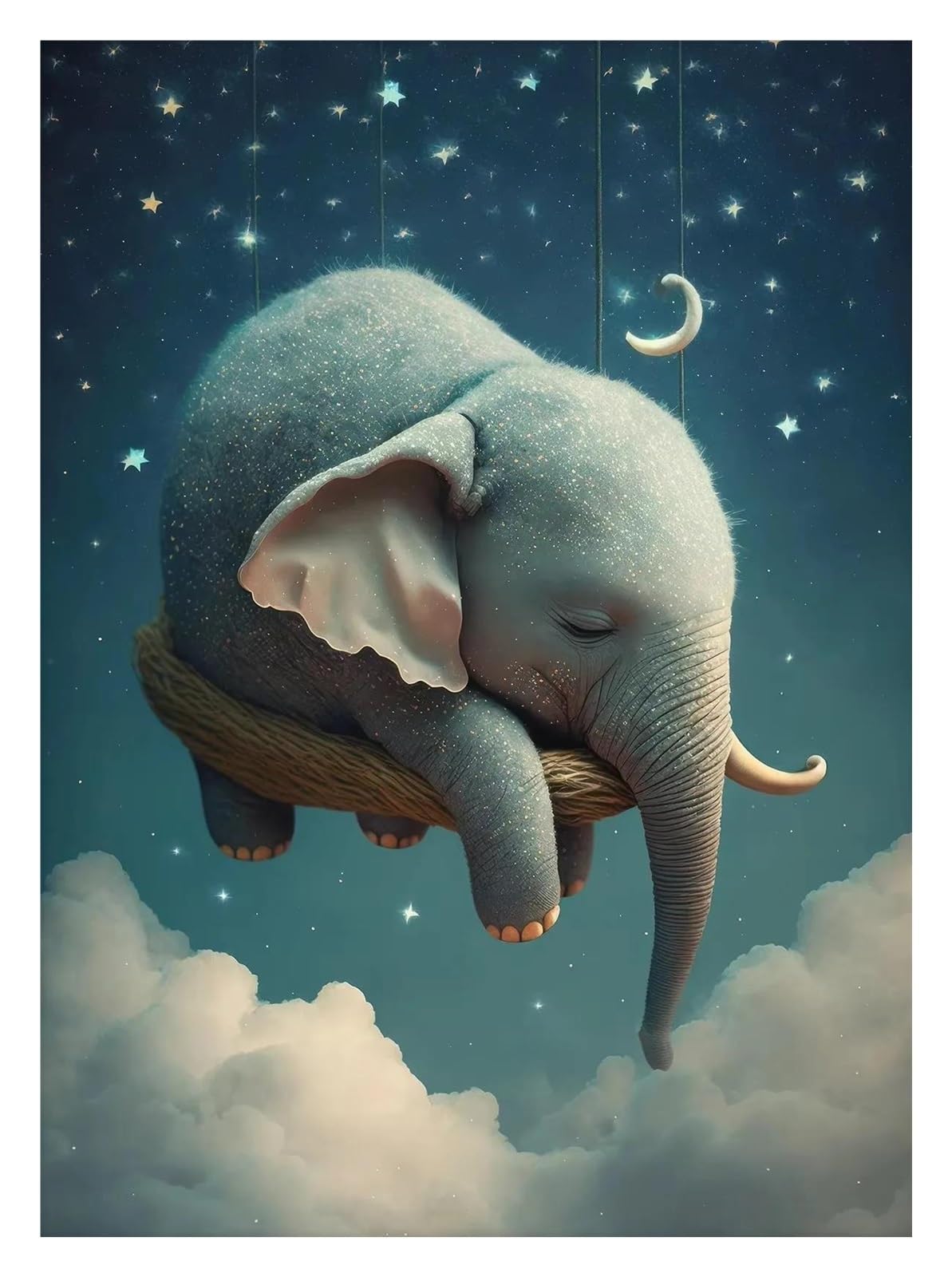 Affiche nature éléphant pour une déco de chambre bébé apaisante