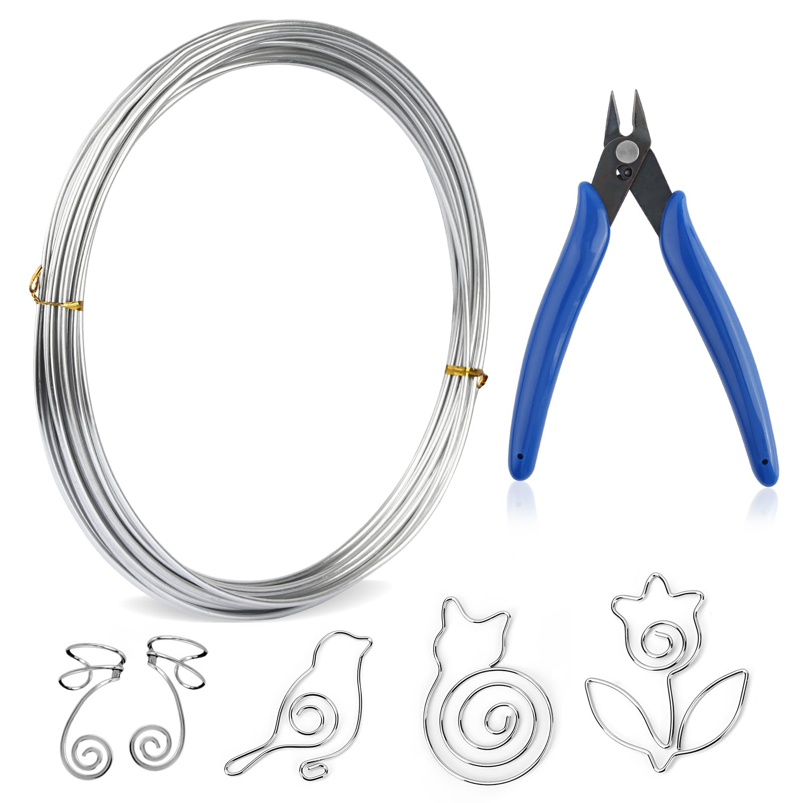 32Feet/10M Aluminium Craft Wire - Silver, 3mm Flexible for Openwork Jewellery, DIY Sculptures & Weaving