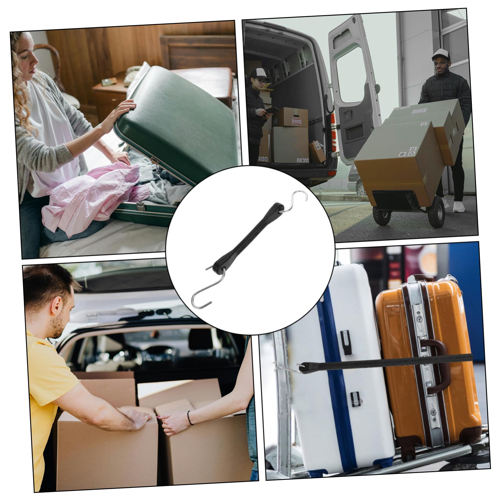 12 Pezzi Cinghie Elastiche Fissaggio Bagagli Regolabili Resistenti e Versatili Cinturini Elastici con Fibbia per Valigie e Pacchi Materiali Qualità per Uso Frequente Facili da
