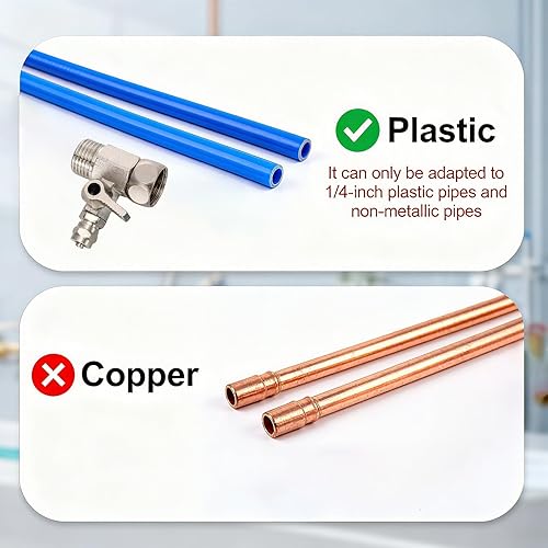 Miniatura 3 de JIUWU Adaptador de agua de alimentación: compresión de 1/2 pulgada y válvula de parada de ángulo de compresión de 1/4 de pulgada O.D para filtros de