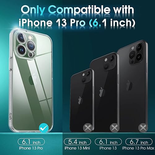 Miniatura 8 de Supdeal Funda transparente para iPhone 13 Pro, no amarillea, protección de cámara, prueba de caídas de grado militar, transparente, a prueba de