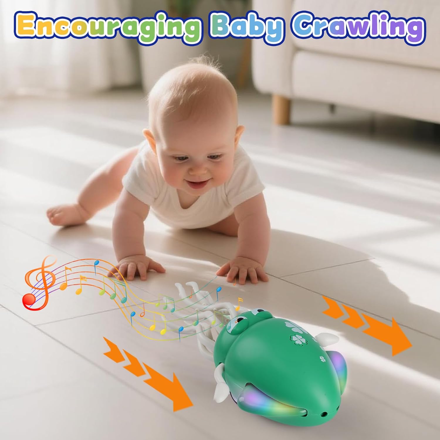 Stocking Stuffers Dancing Octopus Toy,Baby Toys 6-12-18Months Electric Crawling Octopus with Light&Music,Dancing Squid Tummy Time Toys for Baby 3 4 5 6 7 8 9Months,1st Christmas Birthday Gift for Boys
