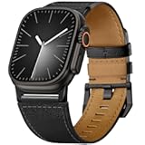 Leather Bands Compatible for Apple Watch Ultra Band 49mm 46mm 45mm 44mm 42mm&comma; Genuine Calfskin Leather Replacement Strap Fits Men iWatch Series 11 10 9 8 7 6 5 4 3&comma; SE 3 2 1&comma; Ultra 3 2 1