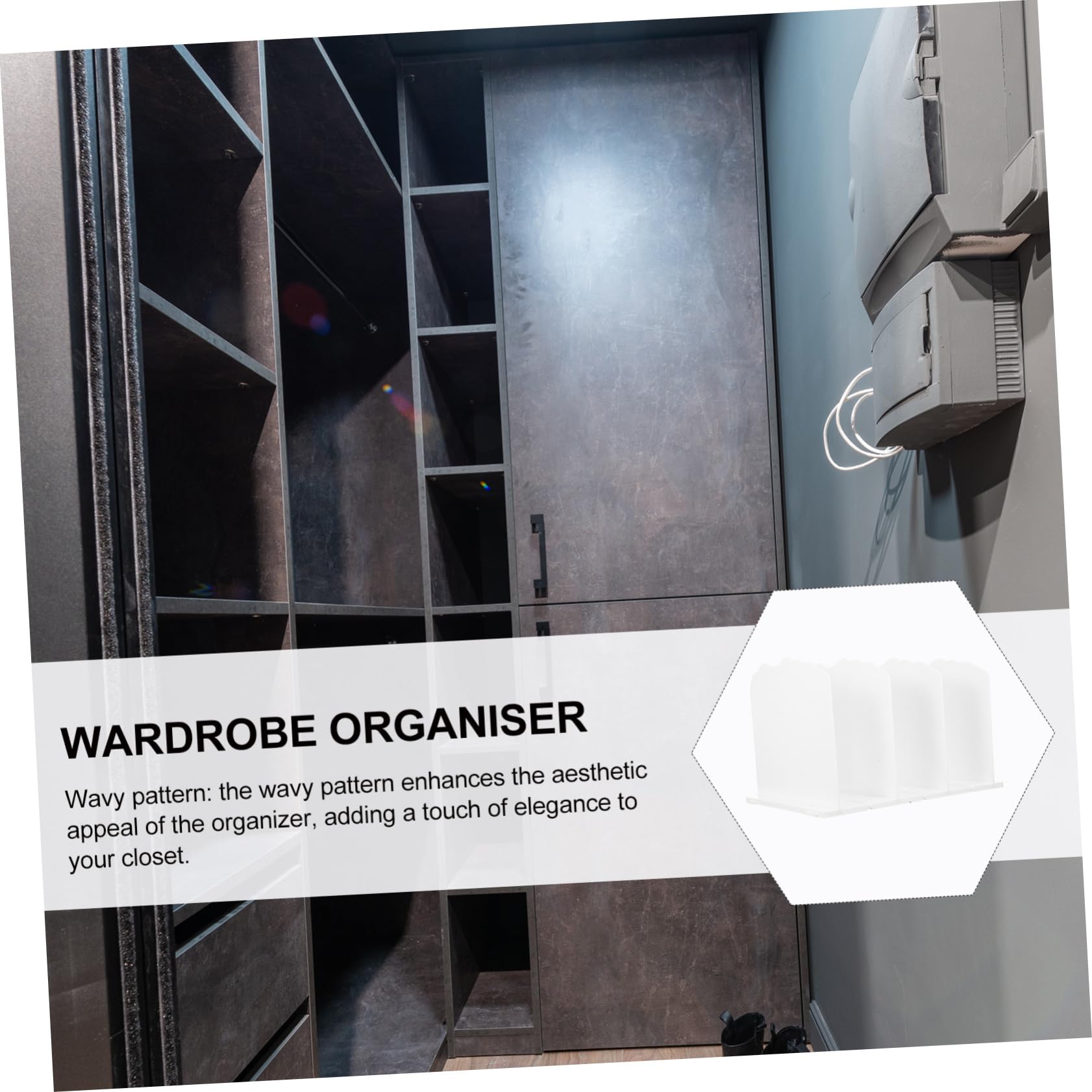 Cabilock 2 Piezas Estante Separador Ajustable para Almacenamiento de Bolsos Divisor Wavy para Organización de Armarios y Oficinas para Cartera y Accesorios Diseño Elegante y Duradero