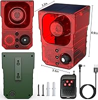 Vista 7 de Alarma solar con sensor de movimiento para exteriores - Ladridos de perros, disparos y sonidos de sirena para exteriores e interiores.